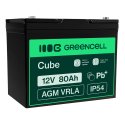 Batería Green Cell® AGM 12V 80Ah VRLA batería de plomo-ácido libre de mantenimiento para yates, veleros, caravanas solares