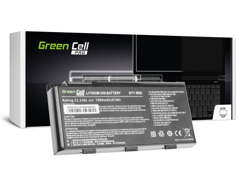 Green Cell PRO Batería BTY-M6D para MSI GT60 GT70 GT660 GT680 GT683 GT683DXR GT780 GT780DXR GT783 GX660 GX680 GX780