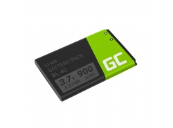Batería Green Cell BL-4C compatible con teléfono Nokia 1661 X2 6101 6102 6103 6125 6131 6136 6170 6230 6260 6300 3.7V 850mAh