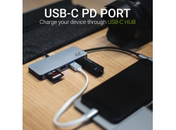 HUB Green Cell Adapter USB-C 7 in 1 (USB-C, USB 3.0, 2xUSB 2.0, HDMI 4K, microSD, SD) mit Power Delivery und Samsung DeX