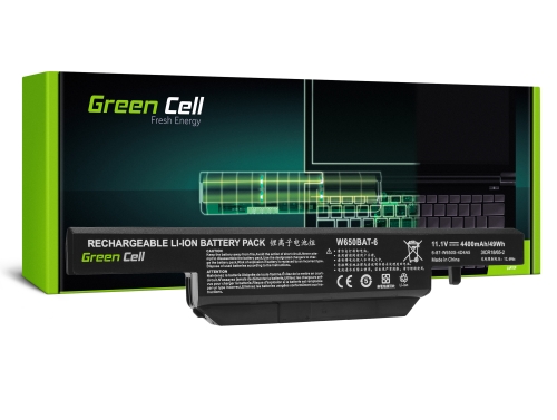 Laptop Green Cell ® Akku W650BAT-6 para Clevo W650 W650SC W650SF W650SH W650SJ W650SR W670 W670SJQ W670SZQ1