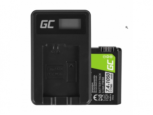 Batería Green Cell ® FW50 y cargador BC-TRW para Sony A7 A7S A7R A5000 A5100 A6000 A6300 A6500 RX10 II/III NEX-3, 7.4V 1030mAh