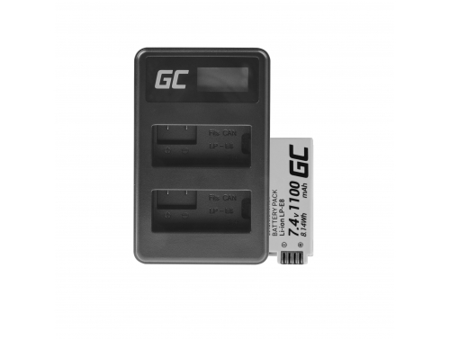 Batería Green Cell ® LP-E8 y cargador LC-E6 para Canon PowerShot G15 G16 G1X G3X SX40 HS SX40HS SX50 HS SX60 HS 7.4V 800mAh