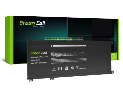 Green Cell Batería 33YDH para Dell Inspiron G3 3579 3779 G5 5587 G7 7588 7577 7773 7778 7779 7786 Latitude 3380 3480 3490 3590