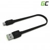 Green Cell GCmatte USB - Cable micro USB de 25 cm, carga rápida Ultra Charge, QC 3.0