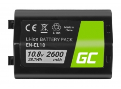 Batería Green Cell ® EN-EL18 ENEL18 para Nikon D4 D4S D5 D6 D800 D810 Full Decoded, 10.8V 2600mAh