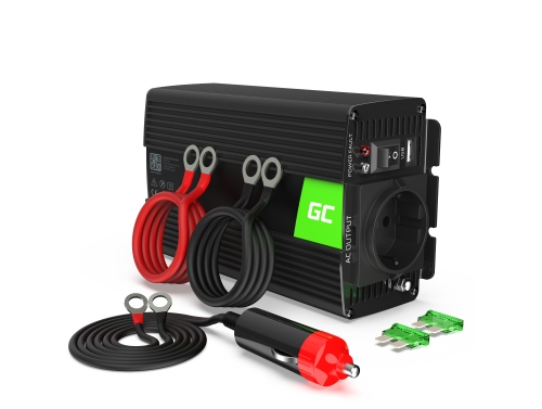 Green Cell® Convertidor de voltaje Inversor 12V a 230V 300W / 600W Inversor de corriente Onda Sinusoidal Pura