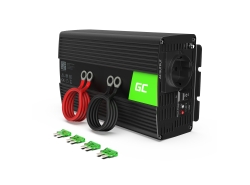 Green Cell® Convertidor de voltaje Inversor 24V a 230V 1000W / 2000W Inversor de corriente Onda Sinusoidal Pura