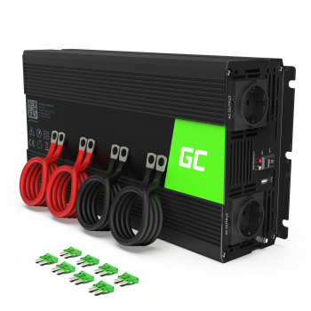 Green Cell® Convertidor de voltaje Inversor 12V a 230V 3000W / 6000W Inversor de corriente USB