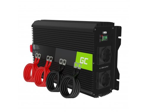 Green Cell® PRO Convertidor de voltaje Inversor 12V a 230V 2000W / 4000W Inversor de corriente USB