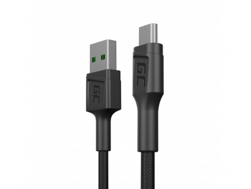 Green Cell GC PowerStream USB-A - Cable micro USB de 30 cm, carga rápida Ultra Charge, QC 3.0