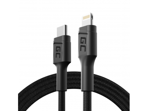 Cable USB-C Lightning MFi 1m Green Cell Power Stream con carga rápida para Apple iPhone