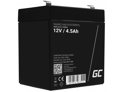 Green Cell® AGM Bateria 12V 4.5Ah Gel Bateria hermetica UPS reserva de bateria sistemas de UPS USV