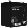 Green Cell® AGM Bateria 12V 4.5Ah Gel Bateria hermetica UPS reserva de bateria sistemas de UPS USV