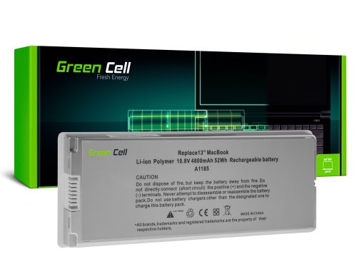 Batería Green Cell A1185 para Apple MacBook 13 A1181 (2006, 2007, 2008, 2009)