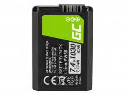 Bateria Green Cell ® FW50 para Sony Alpha A7 A7S A7R A5000 A5100 A6000 A6300 A6500 RX10 II/III NEX-3, 7.4V 1030mAh