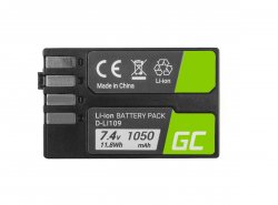 Batería Green Cell ® D-Li109 DLi109 para Pentax K-r, K-2, K-30, K-50, K-500, K-S1, K-S2 7.4V 1050mAh