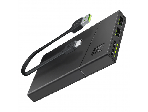 Green Cell Power Bank 10000mAh 18W PD USB C Bateria Externa GC PowerPlay10S con Carga Rápida para iPhone 15 14 13 12 11, Samsung