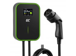 Green Cell Wallbox 22kW con Cable Tipo 2 6m GC PowerBox Cargador para Cargar Tesla Model 3/S/X/Y, i3, ID.3, E-Tron, EV6, ZOE