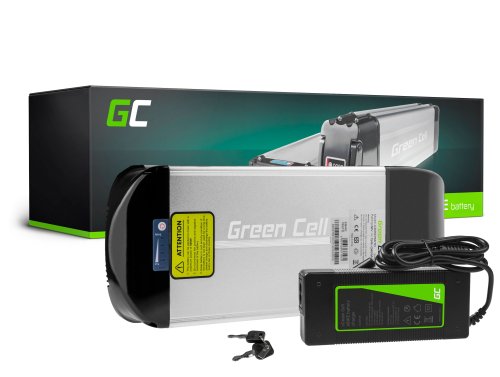 Green Cell Bateria Bicicleta Electrica 36V 15Ah 540Wh Rear Rack Ebike 2 Pin para Prophete, Mifa, Curtis y Cargador
