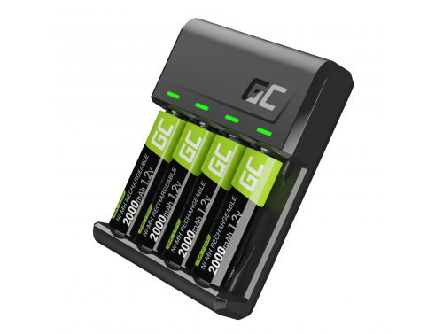 Juego de cargador Green Cell GC VitalCharger para baterías y 4 x AA Ni-MH 2000mAh