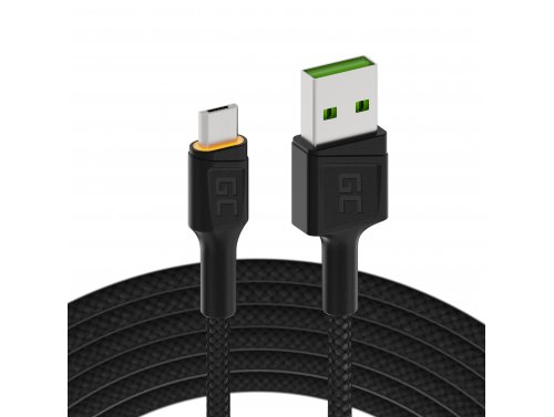 Cable Micro USB 1,2m LED Green Cell Ray con carga rápida, Ultra Charge, Quick Charge 3.0