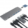 Adaptador HUB USB-C Green Cell 8 en 1 Thunderbolt 3 HDMI USB SD microSD para MacBook Pro 13