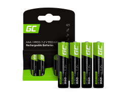 Baterías recargables precargadas de Ni-MH de Green Cell 4x AAA HR03 950mAh