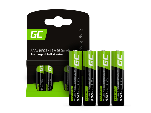 4x Pilas Recargables AAA R3 950mAh Ni-MH Baterías precargadas Green Cell