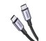 Cable USB-C a USB-C UGREEN 100W, 300 cm, Carga rápida QC3.0, PD, Calidad de construcción alta, Color negro y plateado.