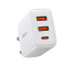 Cargador rapido Baseus 30W, 2xUSB-A, USB-C, PD, 3A, color blanco - Carga rápida y segura
