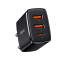 Cargador Baseus 30W, 3A, 2xUSB-A, USB-C, PD, color negro - Carga rápida y segura