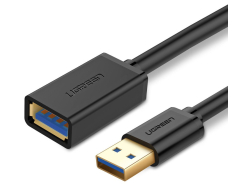 UGREEN Cable Alargador USB 3.0, USB-A (hembra) - USB-A (macho), 300 cm, Transferencia de hasta 5 Gbps, color negro