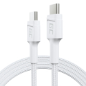 Cable blanco USB-C Tipo C 1,2m Green Cell Power Stream con carga rápida Power Delivery 60W, Ultra Charge, Quick Charge 3.0