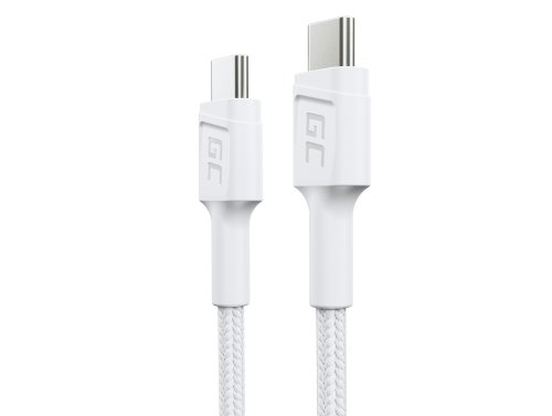 Cable blanco USB-C Tipo C 30cm Green Cell Power Stream con carga rápida Power Delivery 60W, Ultra Charge, Quick Charge 3.0