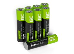 8x Pilas Recargables AAA R3 950mAh Ni-MH Baterías precargadas Green Cell