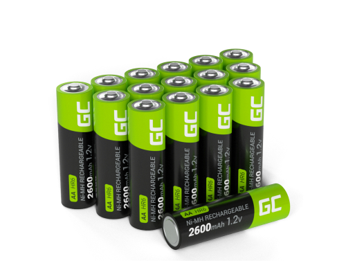 16x Pilas Recargables AA R6 2600mAh Ni-MH Baterías precargadas Green Cell