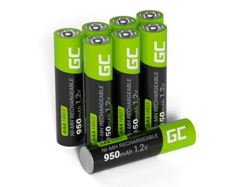 8x Pilas Recargables AAA R3 950mAh Ni-MH Baterías precargadas Green Cell