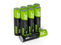 8x Pilas Recargables AAA R3 800mAh Ni-MH Baterías precargadas Green Cell