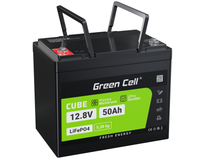 Green Cell Batería LiFePO4 100Ah 12.8V 1280Wh LFP batería de litio 12V con  BMS para Autocaravana batería solar Fueraborda Velero