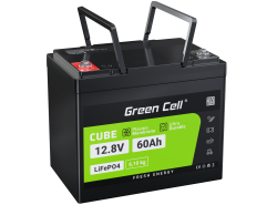 Green Cell Batería LiFePO4 60Ah 12V 768Wh LFP batería de litio 12V con BMS para Caravana Fotovoltaica Foodtruck Barco eléctrico