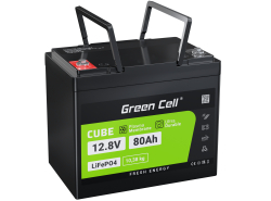 Green Cell Batería LiFePO4 80Ah 12.8V 1024Wh LFP batería de litio 12V con BMS para Sistema Fotovoltaico Camping Marina Barco