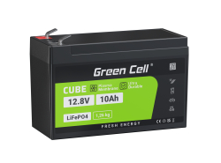 Green Cell Batería LiFePO4 10Ah 12.8V 128Wh LFP batería de litio 12V con BMS para UPS Energía de emergencia Scooter Quad