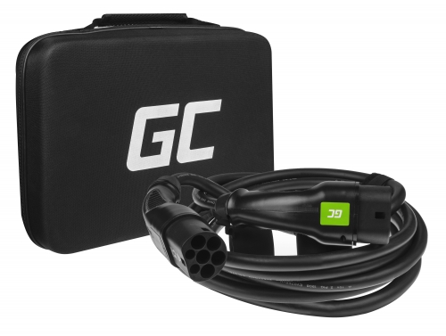 Cable Green Cell GC Tipo 2 para cargar EV Tesla Leaf Ioniq Kona E-tron Zoe 11kW 7m con estuche - OUTLET
