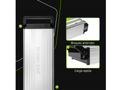 Batería recargable Green Cell Rack trasero 36V 14.5Ah 522Wh para bicicleta eléctrica E-Bike Pedelec