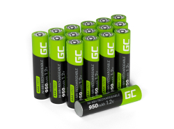16x Pilas Recargables AAA R3 950mAh Ni-MH Baterías precargadas Green Cell