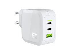Green Cell Cargador de red Blanco 65W GaN GC PowerGan para Portátil MacBook Iphone Tablet Nintendo - 2x USB-C, 1x USB - OUTLET