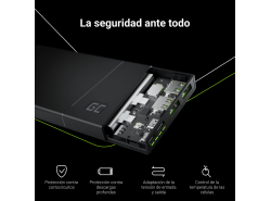 Power Bank Green Cell GC PowerPlay10S 10000mAh con carga rápida 2x USB Ultra Charge y 2x USB-C Power Delivery 18W
