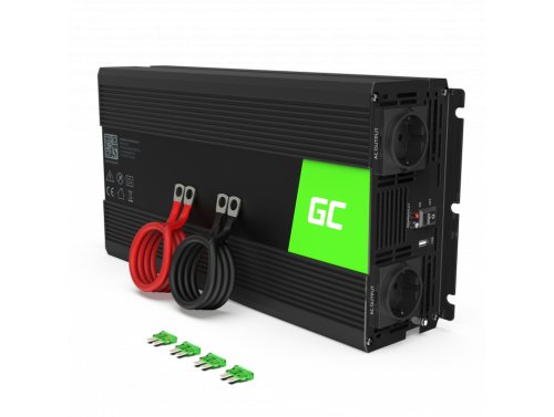 Green Cell® Convertidor de voltaje Inversor 24V a 230V 3000W / 6000W Inversor de corriente Onda Sinusoidal Pura OUTLET