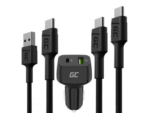 Kit de carga rápida para teléfonos móviles - Cargador USB-C USB-A de 48W + 2 cables USB-C de 30 cm